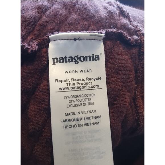 Patagonia Quilted Snap jacket Balsamic Burgundy Pullover Womens Large Maroon - Picture 9 of 9